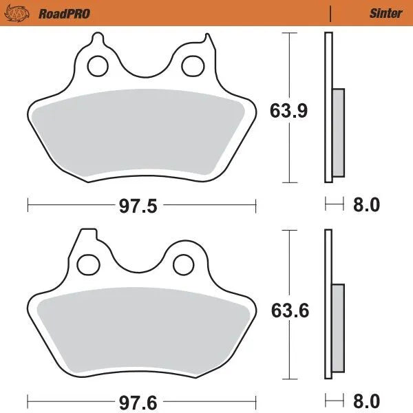 MOTO-MASTER RoadPRO Sinter Bromsbelägg Bak bild 1 PMMEDIA:edd553f405b29ae1