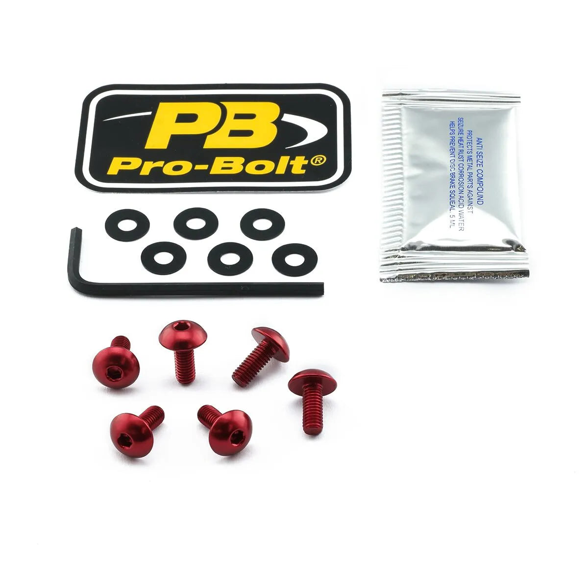 PRO BOLT Aluminium Skärm-skruvkit Röd bild 1 PMMEDIA:dc9256174e47ee08
