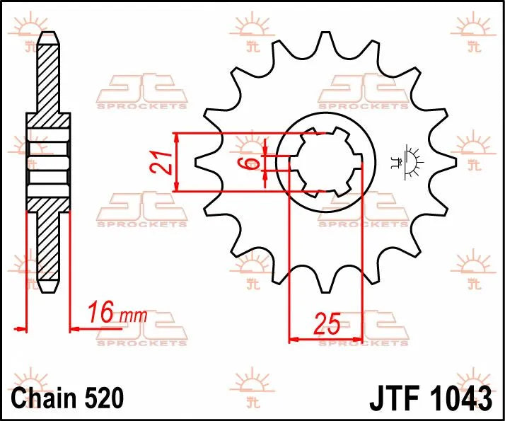 JT SPROCKETS Framdrevsdrev 14T 520 bild 2 PMMEDIA:a163cda5b5a1762a