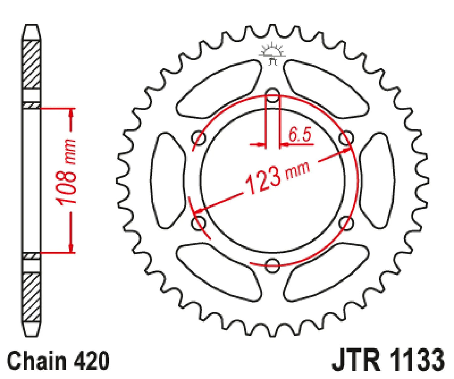 Jt Sprockets Rear Sprocket Steel Bakdrev stål bild 3 PMMEDIA:7b5f89e01c441033