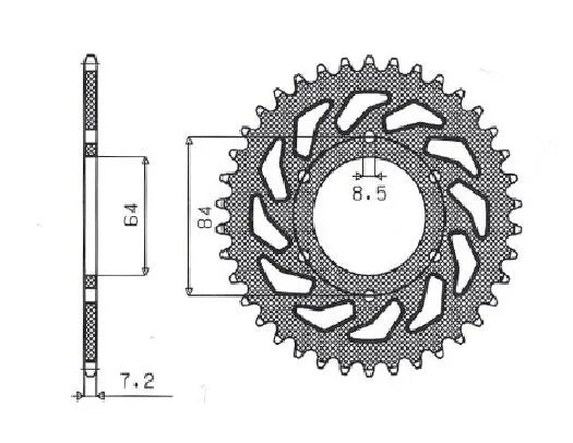 SUNSTAR SPROCKETS Bakdrev 428 53T i stål bild 1 PMMEDIA:72c6458b77059e20