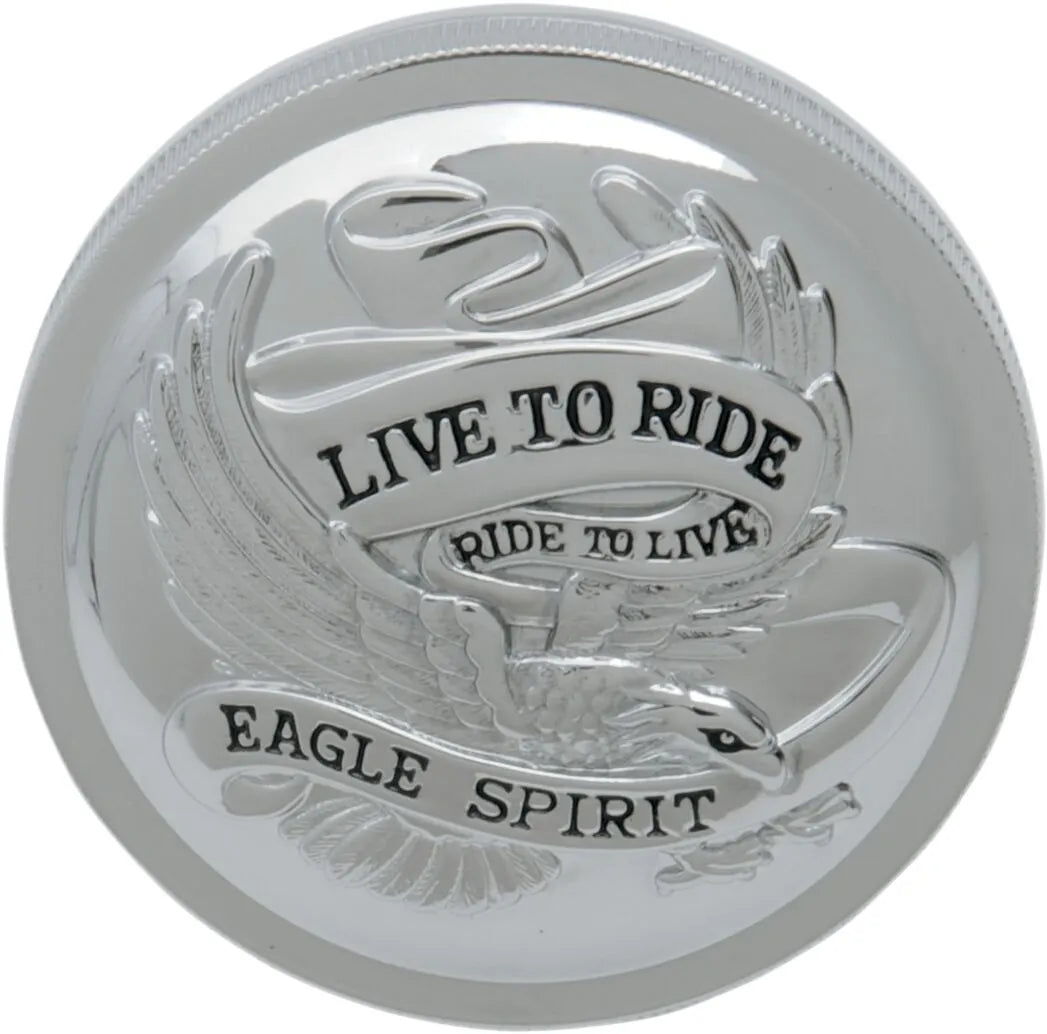 DRAG SPECIALTIES "Live to Ride" Bränslelock krom bild 1 PMMEDIA:1f119f3a5910791d