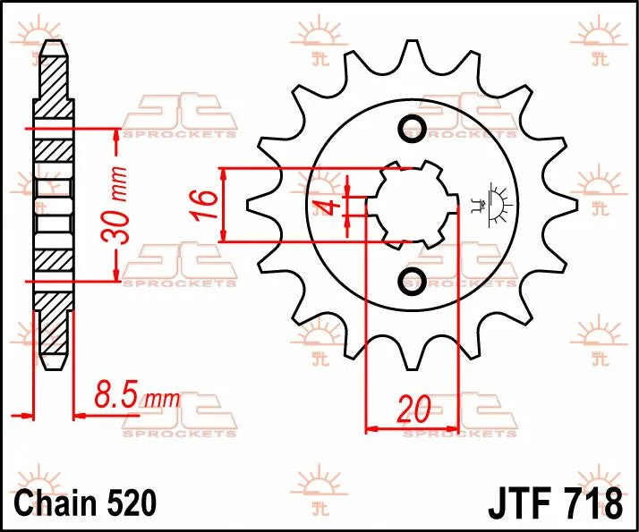 JT SPROCKETS Framdrevsdrev 12T 520 bild 2 PMMEDIA:5b7562e7411d7d71