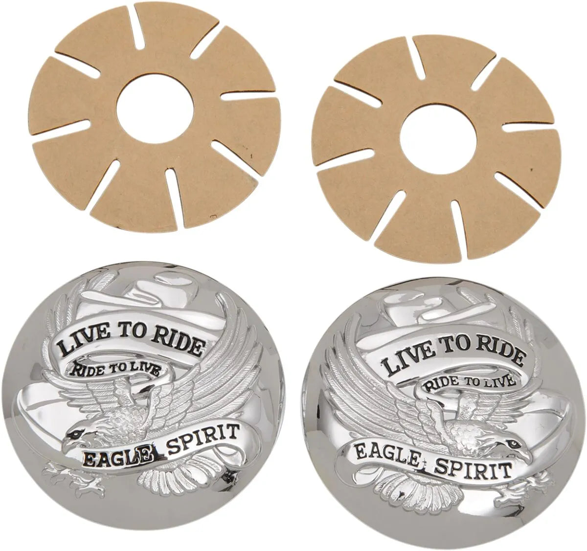 DRAG SPECIALTIES "Live to Ride" Kromade Tanklocksskydd bild 1 PMMEDIA:a278c8f0e0958ff2