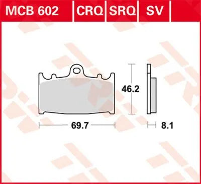 TRW CRQ Series Kolfiber Racing Bromsbelägg Fram bild 1 PMMEDIA:2ea9239440c5c003