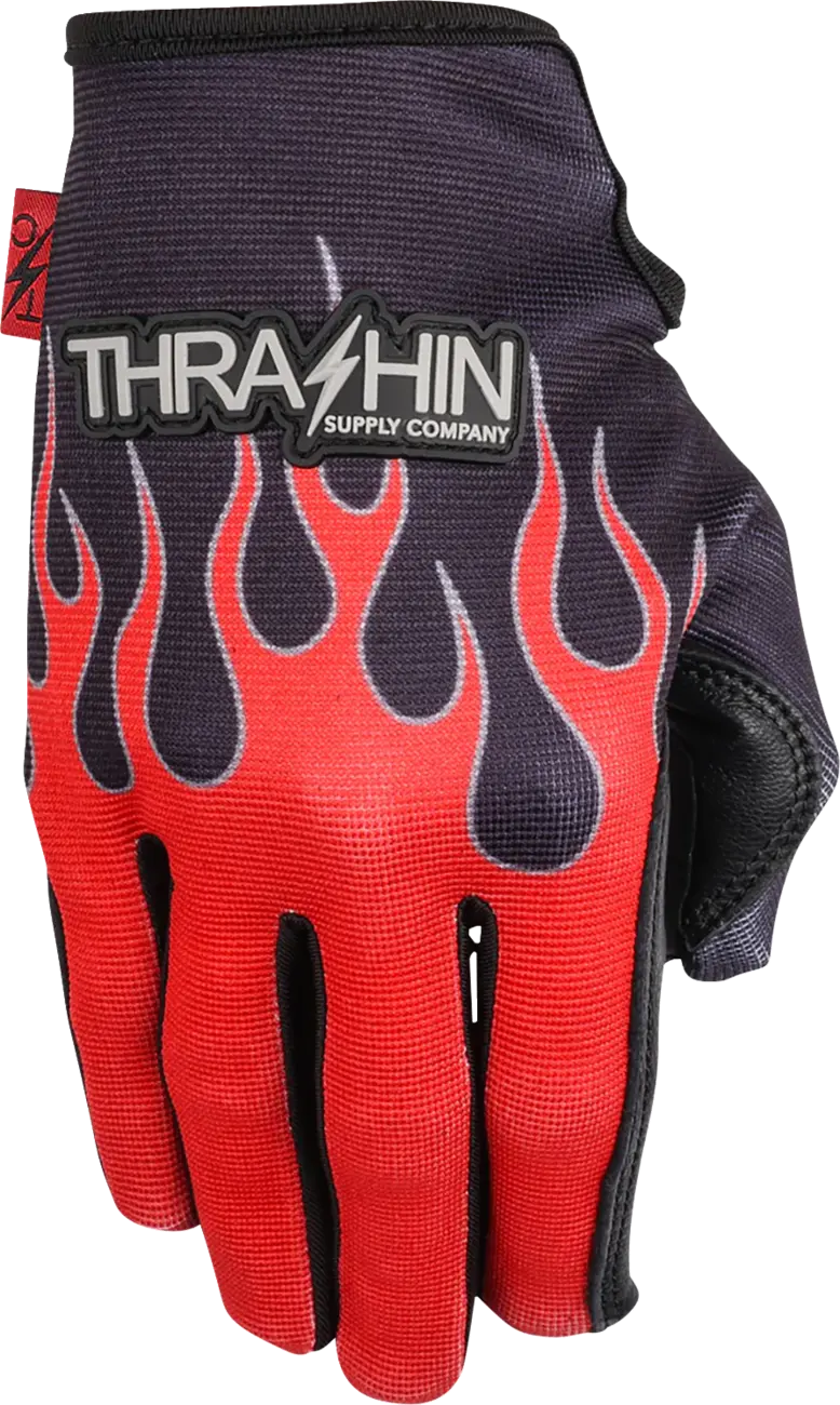 Thrashin Supply Co Stealth Leather Palm Flame Street sport handskar herr bild 3 PMMEDIA:73c1b1e99392ab8c