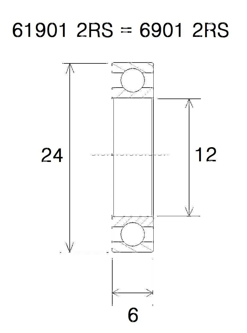 BLACK BEARING B5 kullager 12x24x6 mm bild 1 PMMEDIA:5526515de69e9b1f