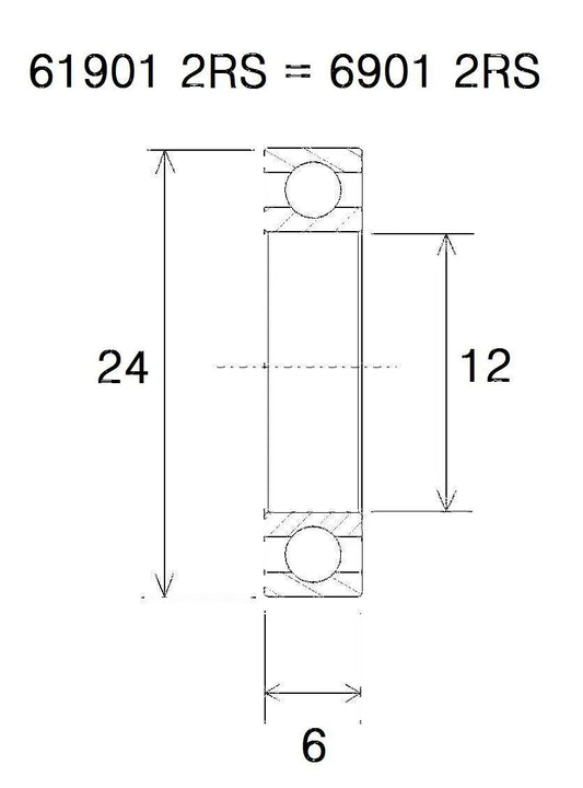BLACK BEARING B5 kullager 12x24x6 mm bild 1 PMMEDIA:5526515de69e9b1f