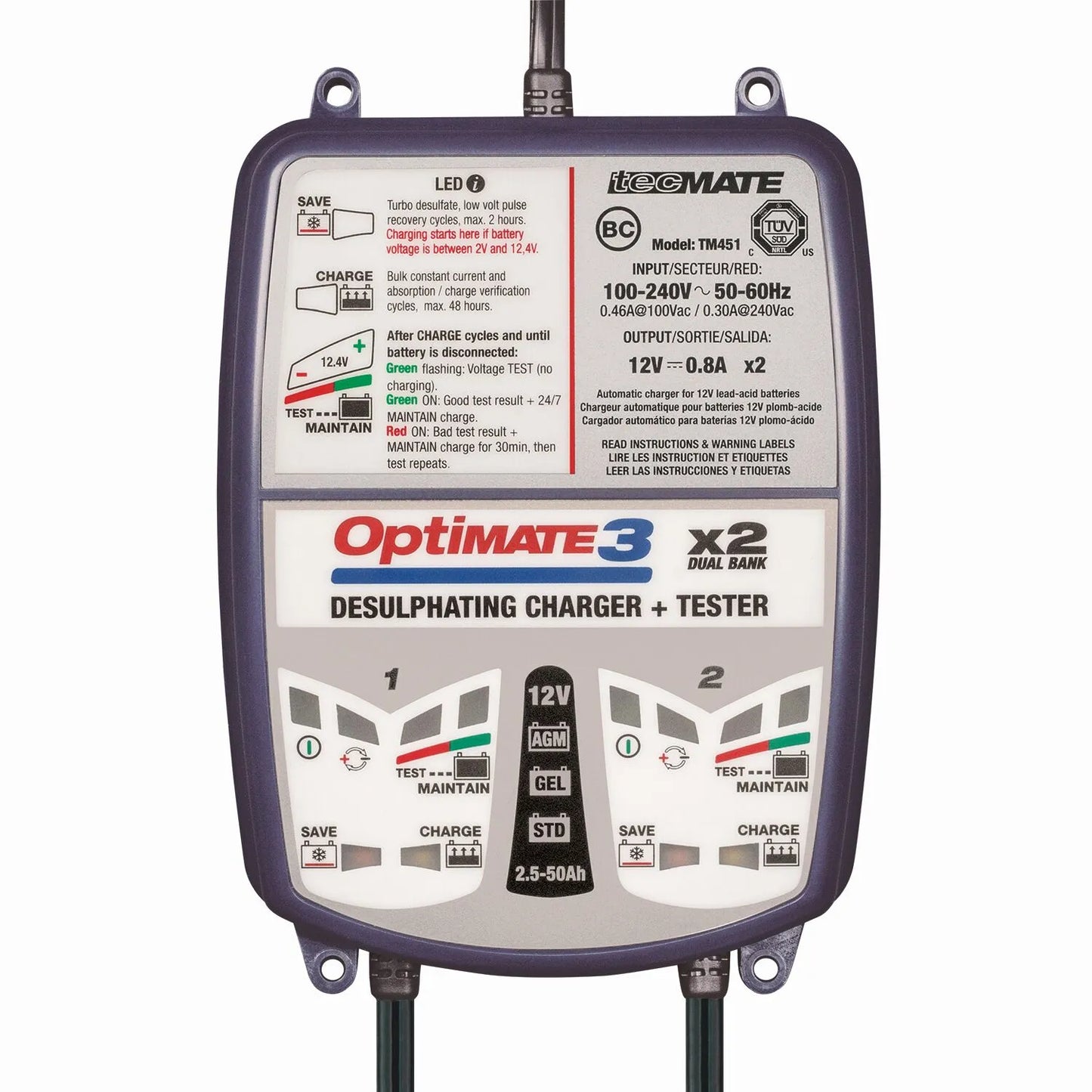 TECMATE OptiMate 3 x 2 Bank batteriladdare bild 1 PMMEDIA:8bb8917389e6db00