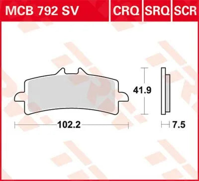 TRW CRQ Series Kolfiber Bromsbelägg Fram bild 1 PMMEDIA:069f09763e8ca462