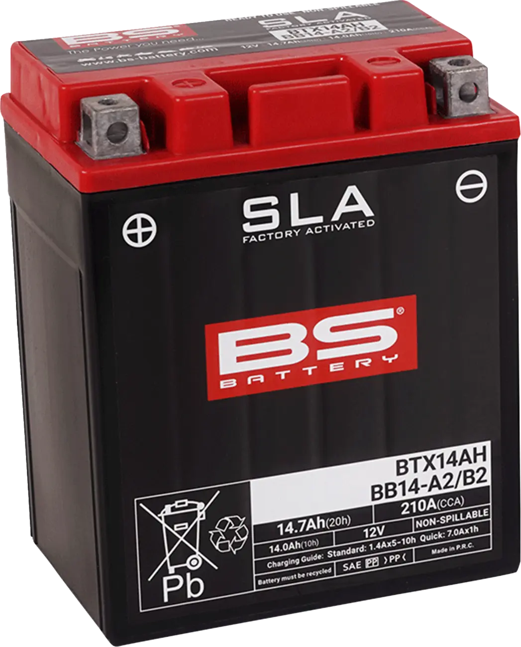 BS BATTERY BTX14AH AGM Underhållsfritt Motorcykelbatteri bild 1 PMMEDIA:49d85e52d4c1fb40