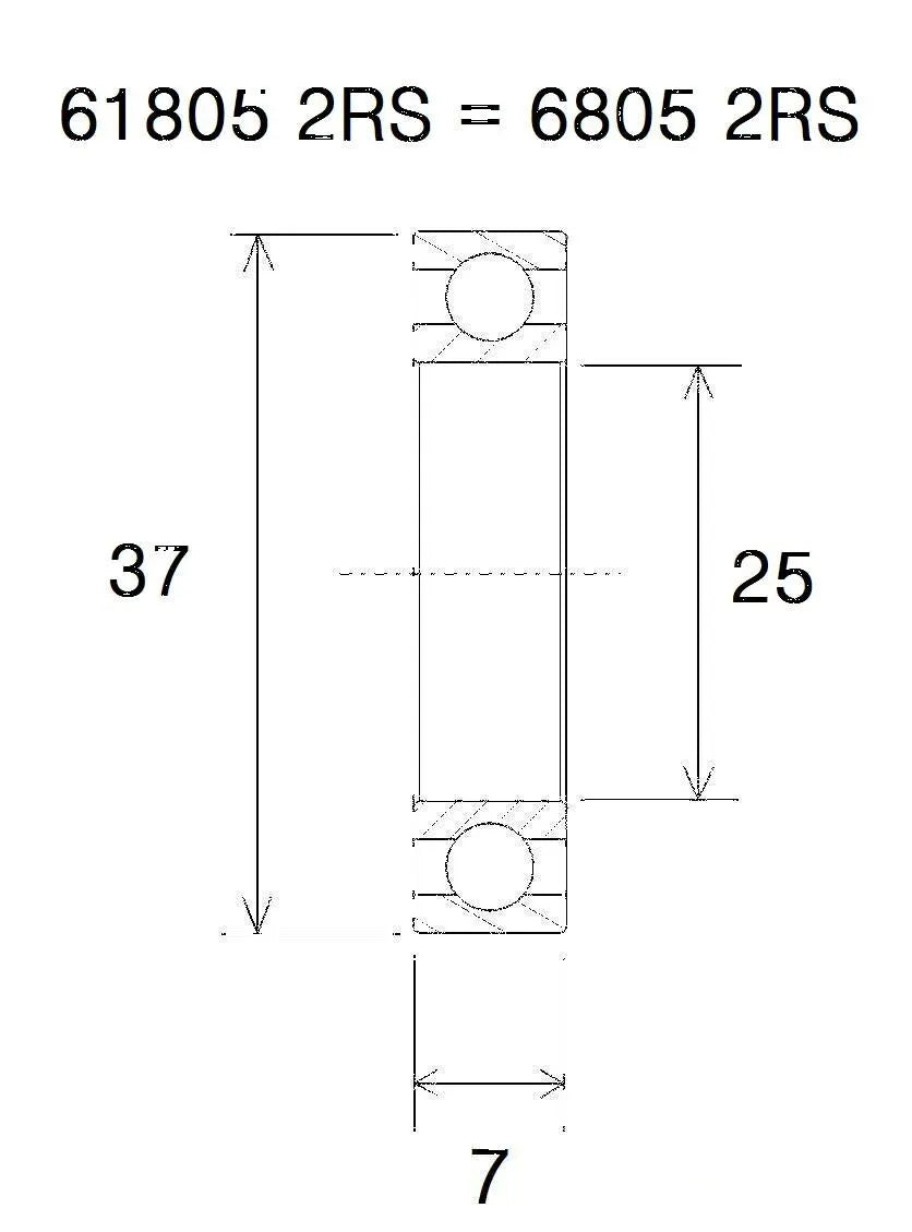 BLACK BEARING B5 Kullager 25x37x7mm bild 1 PMMEDIA:49f86aadb31dc344