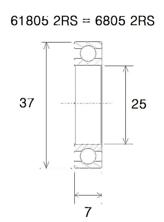 BLACK BEARING B5 Kullager 25x37x7mm bild 1 PMMEDIA:49f86aadb31dc344