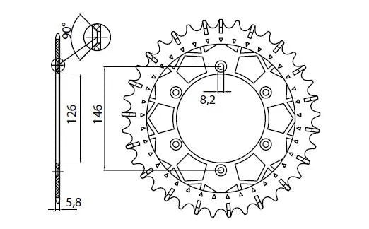 SUNSTAR SPROCKETS Works Z bakdrev 520 51T bild 2 PMMEDIA:0119f00d44e0485b