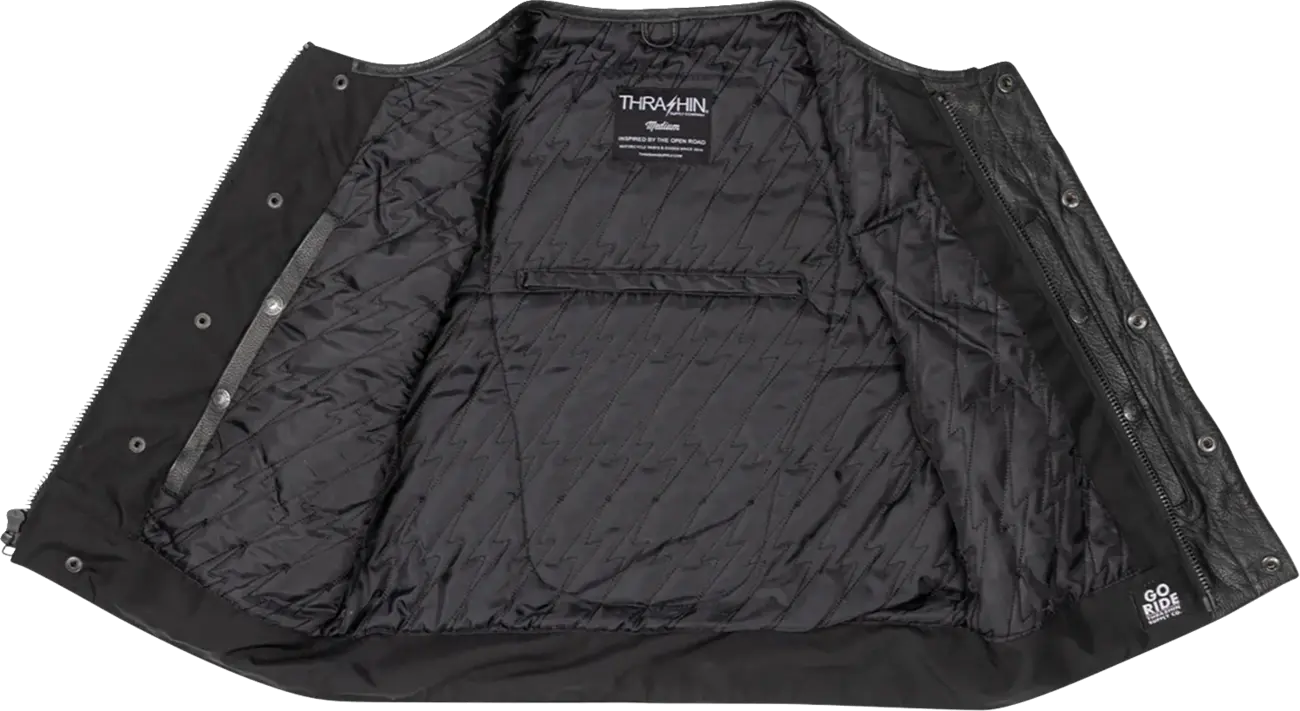 Thrashin Supply Co Encinal Leather Shorty Riding Vest Jacka textil herr bild 2 PMMEDIA:9f760cab537fb0b2