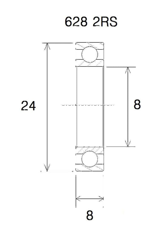 BLACK BEARING B3 8x24x8mm Kullager bild 1 PMMEDIA:2f88c081de482011