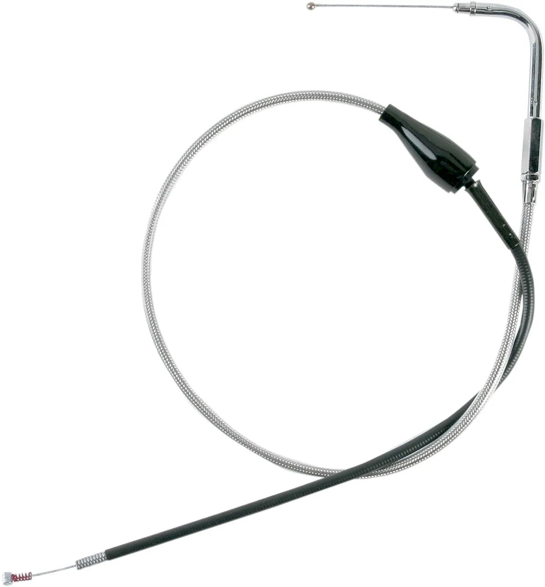 Drag Specialties Stainless Braided Idle Cable Tomgångskablar bild 1 PMMEDIA:caf622b5d196f0da