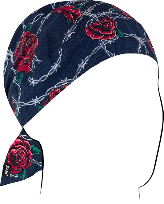 ZAN HEADGEAR Flydanna® Cotton Headwrap Barbed Wire Roses bild 1 PMMEDIA:89161de4e4a4f7ed