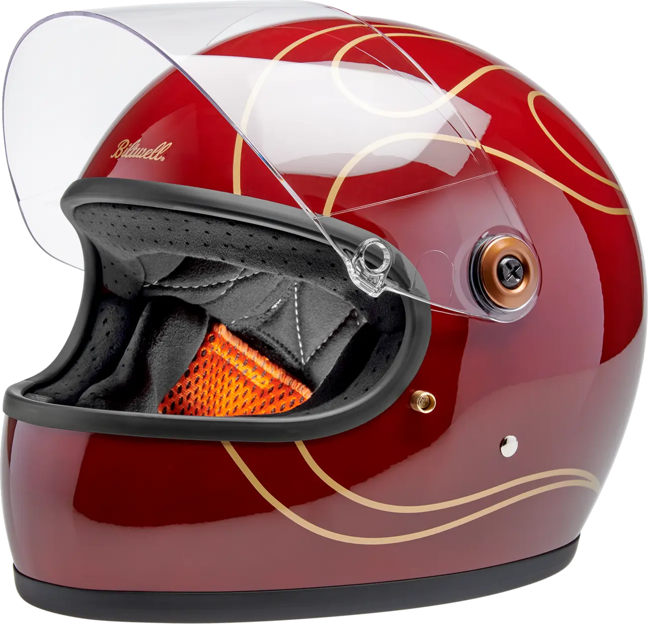 BILTWELL Gringo S Hjälm Glans Röd med Flames Small bild 3 PMMEDIA:f326141800e05fe5