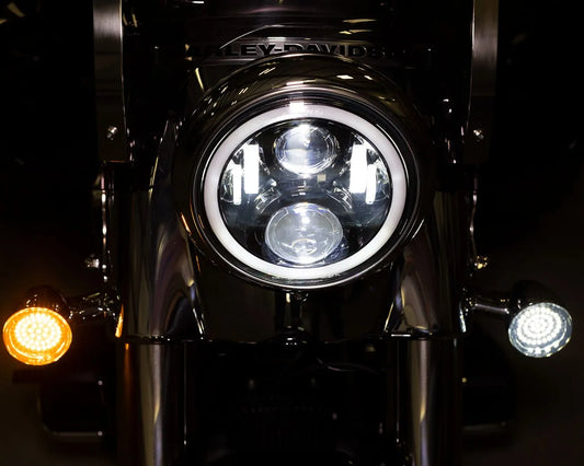CUSTOM DYNAMICS 7" LED Halo Strålkastare med Touring Adapter bild 2 PMMEDIA:e6d9ff0325e1a14b