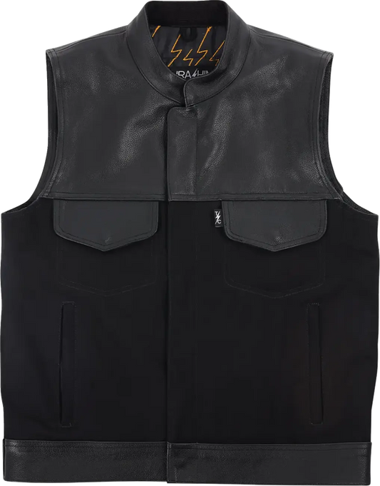 Thrashin Supply Co Kanan Leather/Denim Riding Vest Jacka textil herr bild 1 PMMEDIA:999e71e3a586bb06
