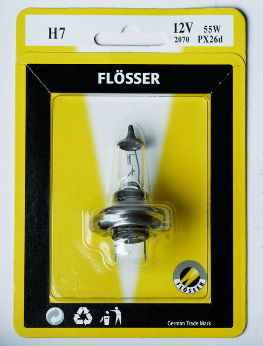 FLOSSER Halogen Strålkastarbelysning H7 12V 55W PX26D 10-pack bild 1 PMMEDIA:1e4788ebc604136b
