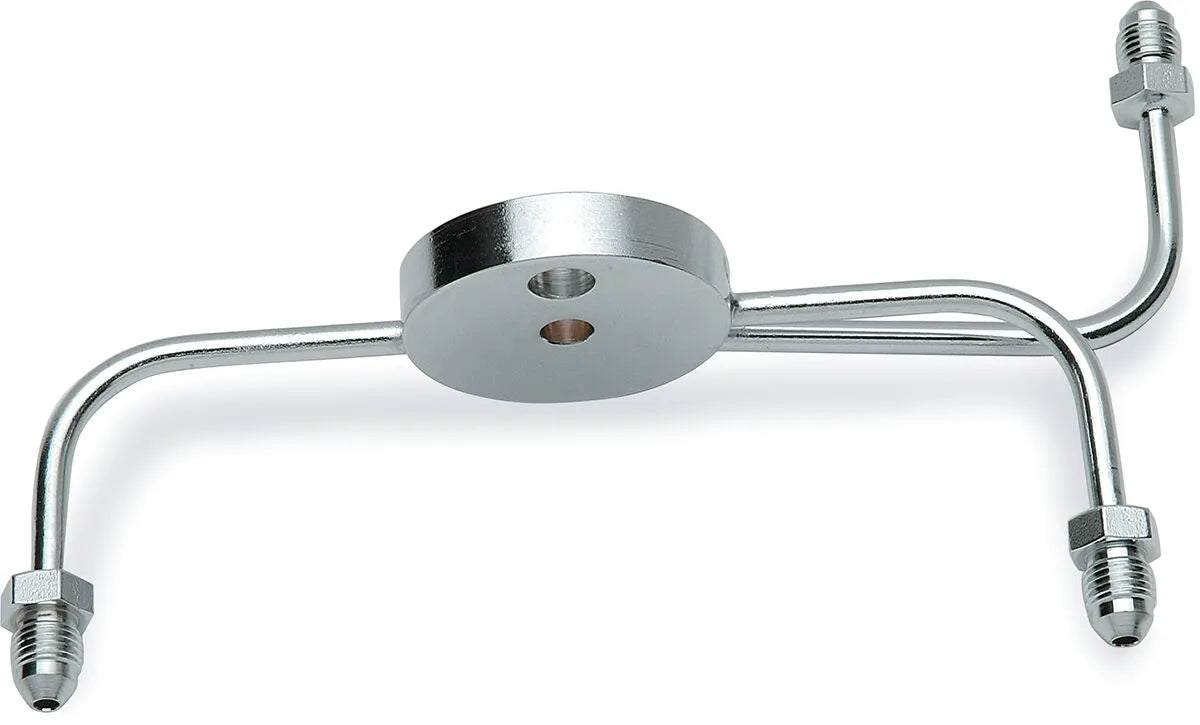 Drag Specialties Chrome Steel Front Brake Tee with Fittings for Dual-Disc Applications Tillbehör bromsledningar bild 1 PMMEDIA:49dfb2fa050a960f