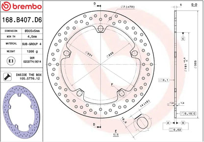 BREMBO Serie Oro Bromsskiva Fast Modell bild 2 PMMEDIA:064adff7dd07d1d6