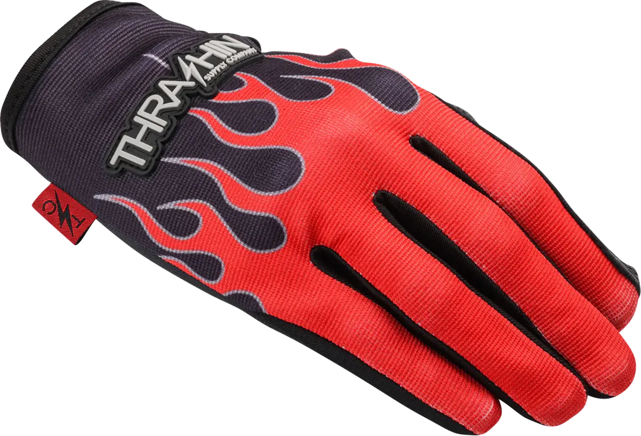 Thrashin Supply Co Stealth Leather Palm Flame Street sport handskar herr bild 5 PMMEDIA:eb58f0cd93c60d26