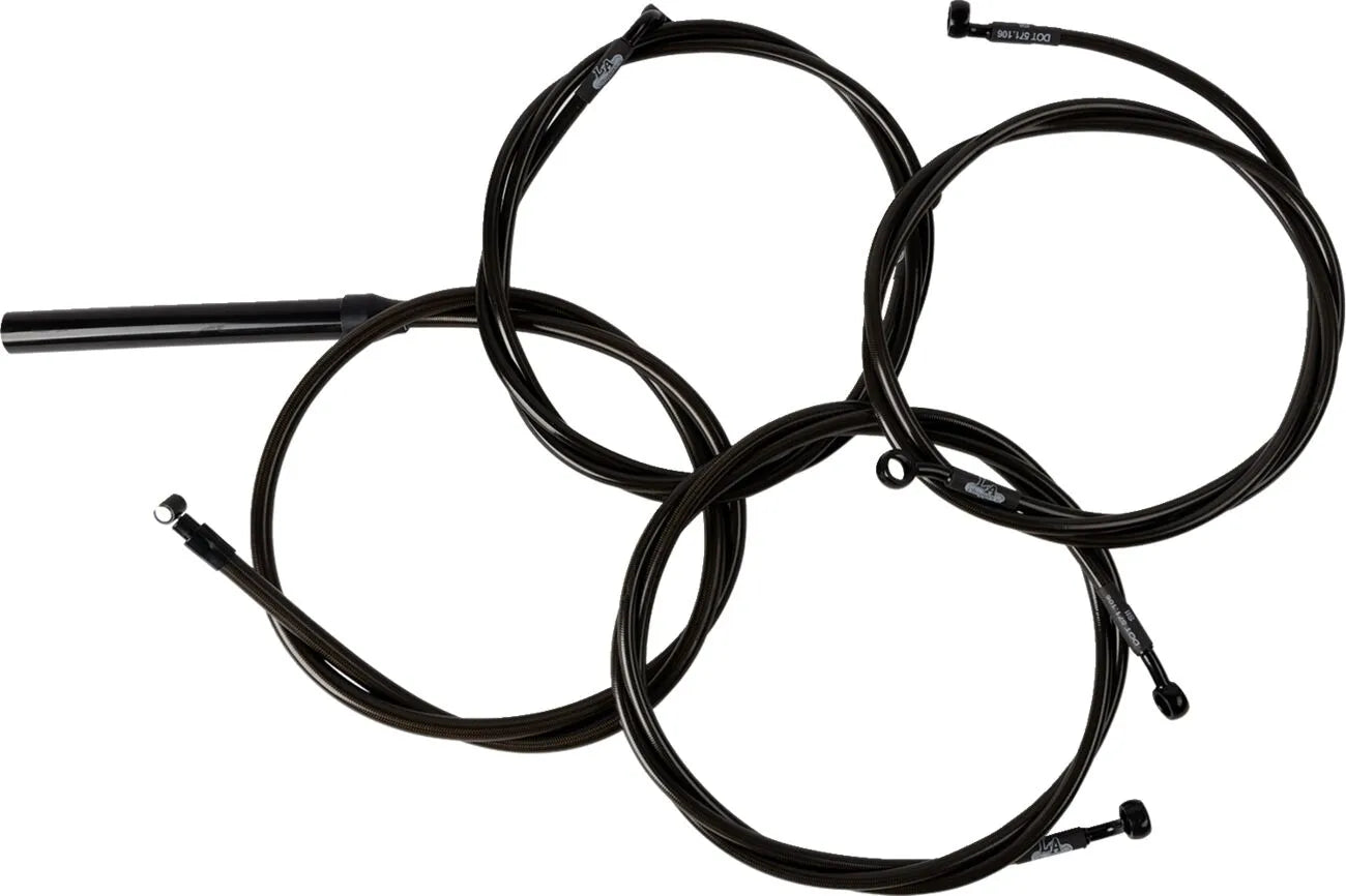 LA CHOPPERS Komplett Midnight Flätat Broms- och Kopplingskabelkit bild 1 PMMEDIA:8c7a29883558b004