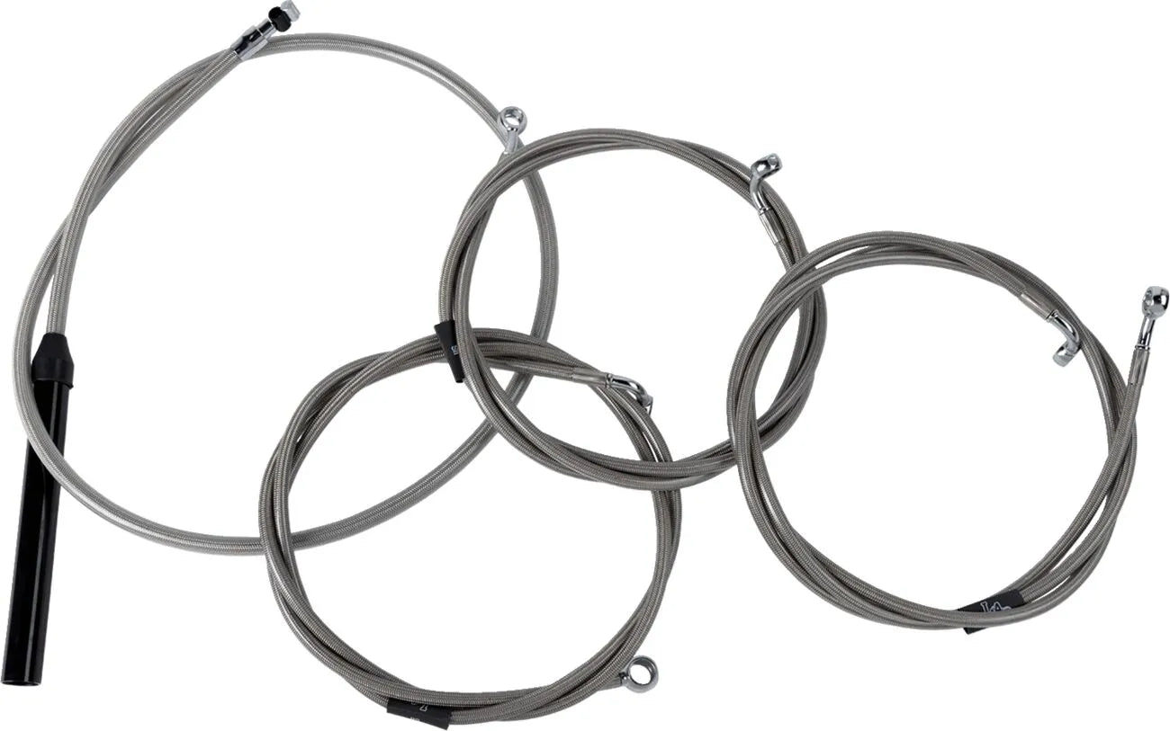 La Choppers Complete Stainless Braided Handlebar Cable/Brake Line Kit Broms, kopplingskablar & slangar bild 1 PMMEDIA:e195ef18ecc2cb1f