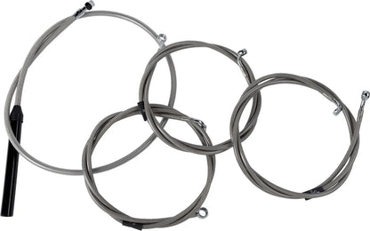 La Choppers Complete Stainless Braided Handlebar Cable/Brake Line Kit Broms, kopplingskablar & slangar bild 1 PMMEDIA:e195ef18ecc2cb1f