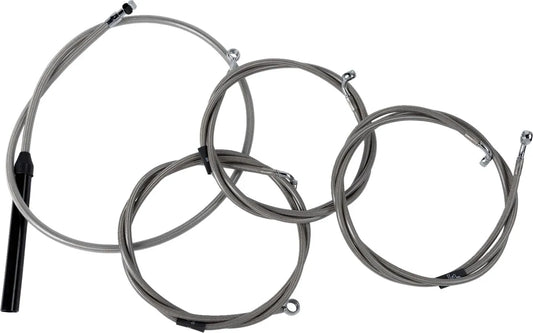 La Choppers Complete Stainless Braided Handlebar Cable/Brake Line Kit Broms, kopplingskablar & slangar bild 1 PMMEDIA:e195ef18ecc2cb1f