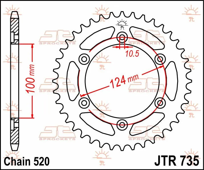 JT SPROCKETS Bakdrev Stål 36T 520 bild 2 PMMEDIA:e71985fbccee98b7