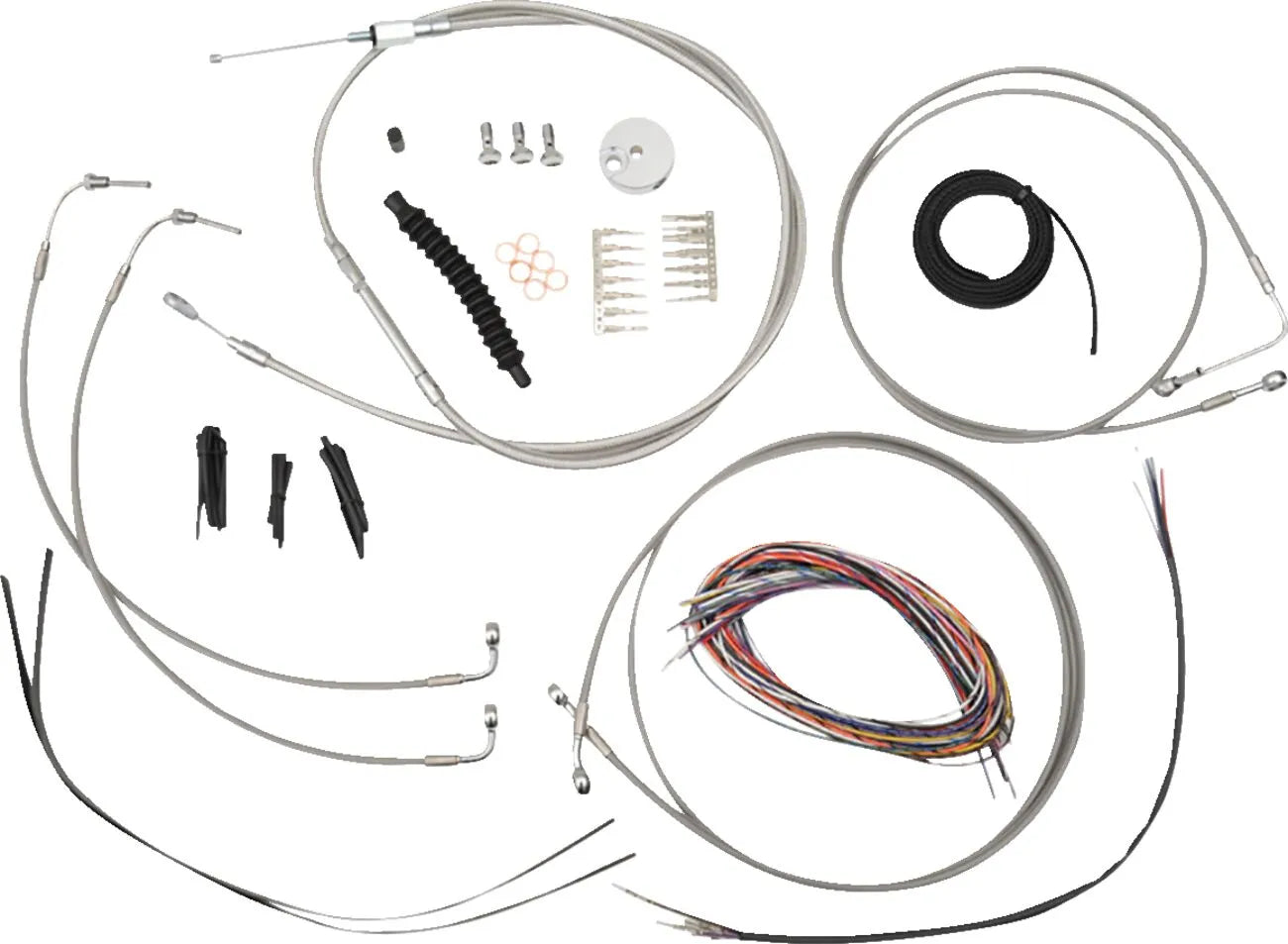 LA CHOPPERS Komplett Flätad Kabel- och Bromssats i Rostfritt Stål bild 1 PMMEDIA:c0a0f1dc78304892