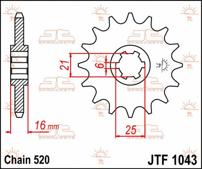 JT SPROCKETS Framdrevsdrev 14T 520 bild 2 PMMEDIA:a163cda5b5a1762a