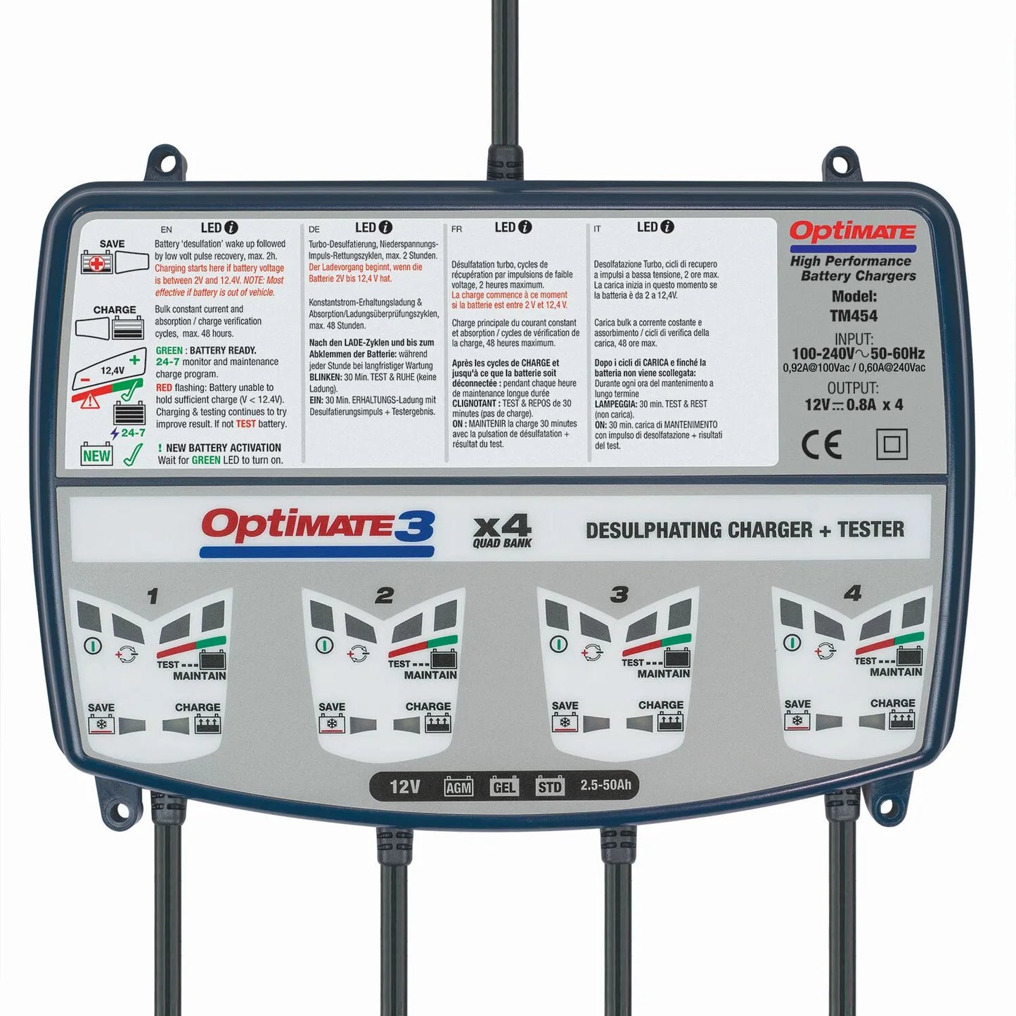 TECMATE OptiMate 3 x 4 Bank Batteriladdare bild 1 PMMEDIA:ff6462ce92a97981