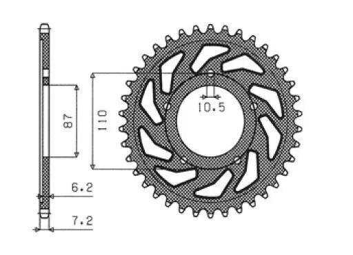 SUNSTAR SPROCKETS Bakre Kuggkrans 525 49T Stål bild 1 PMMEDIA:64857b7d2f910b2a