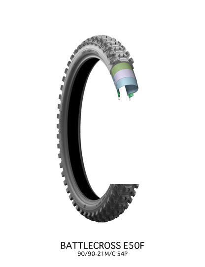 BRIDGESTONE Battlecross E50 Framdäck 90/90-21 54P TT bild 1 PMMEDIA:f156aae9f09d3778