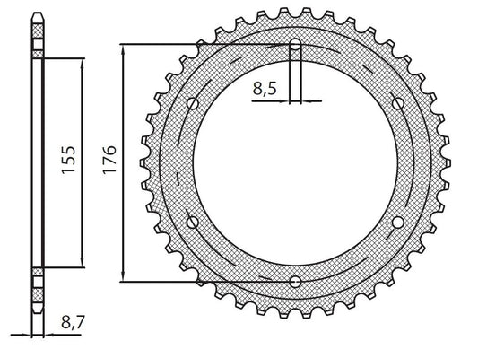 SUNSTAR SPROCKETS Works Triplestar Aluminium Bakdrev 530 43T bild 1 PMMEDIA:be01aaf9ec5760e6