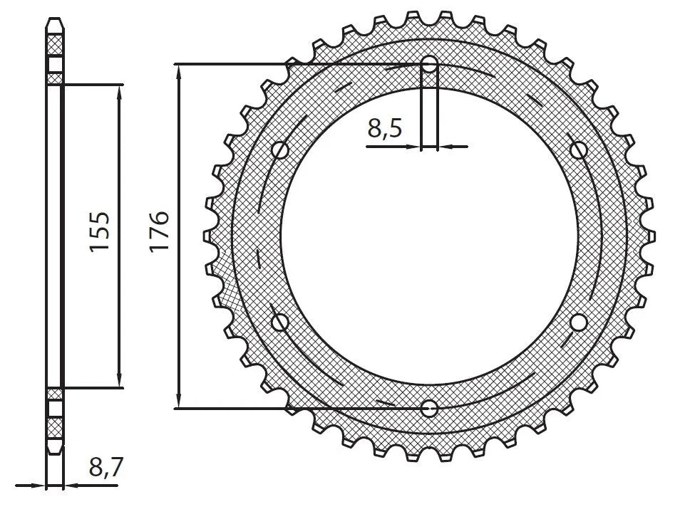 SUNSTAR SPROCKETS Works Triplestar Aluminium Bakdrev 530 44T bild 1 PMMEDIA:be01aaf9ec5760e6