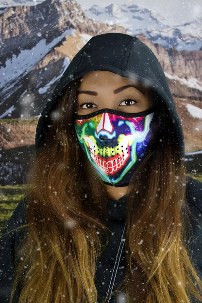 ZAN HEADGEAR Neopren Ansiktsmask Half Mask Neon Skull bild 3 PMMEDIA:c4482410f20f402a