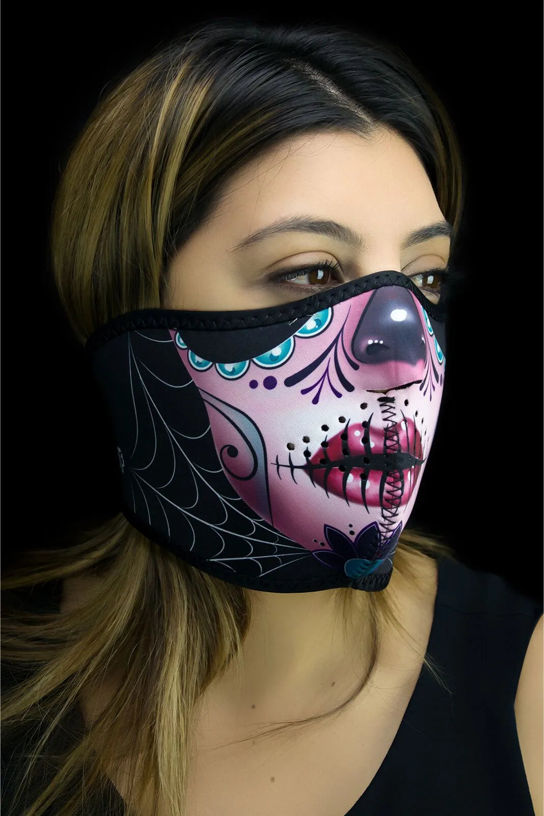 ZAN HEADGEAR Half Mask Sugar Skull bild 2 PMMEDIA:3a61b5c09cc3ddf4