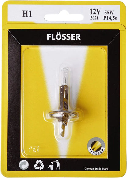 FLOSSER Halogenstrålkärlampa H1 12V 55W P14,5S bild 1 PMMEDIA:cf95f8eeee04ce69