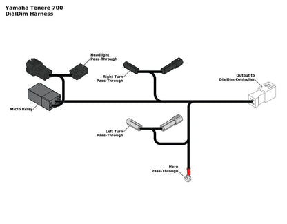 DENALI P&P DialDim Wiring Adapter Yamaha Ténéré 700 bild 2 PMMEDIA:acf315254bf121c4