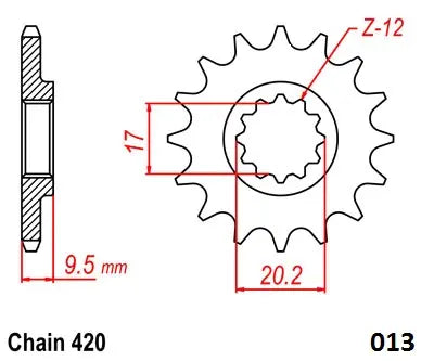 MOTO-MASTER Steel Ultralight Framdrevsats 420 12T bild 2 PMMEDIA:257ce511e06b4361