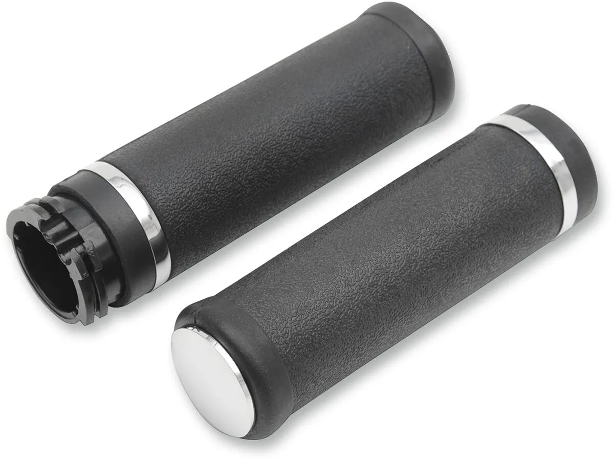 DRAG SPECIALTIES Mjuka Gummigrepp med Kromade Detaljer bild 1 PMMEDIA:7f16c73c940763ef