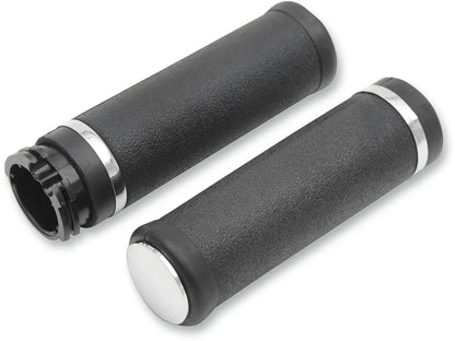 DRAG SPECIALTIES Mjuka Gummigrepp med Kromade Detaljer bild 1 PMMEDIA:7f16c73c940763ef