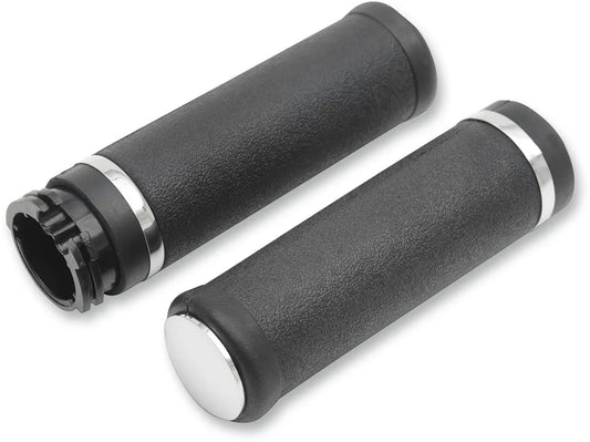 DRAG SPECIALTIES Mjuka Gummigrepp med Kromade Detaljer bild 1 PMMEDIA:7f16c73c940763ef