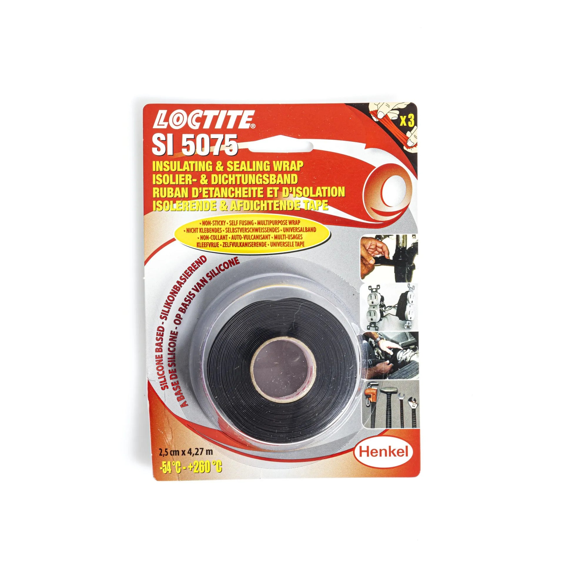 LOCTITE Självsmältande silikonband SI 5075 BK 4,27 m bild 1 PMMEDIA:9b475405946d3e91